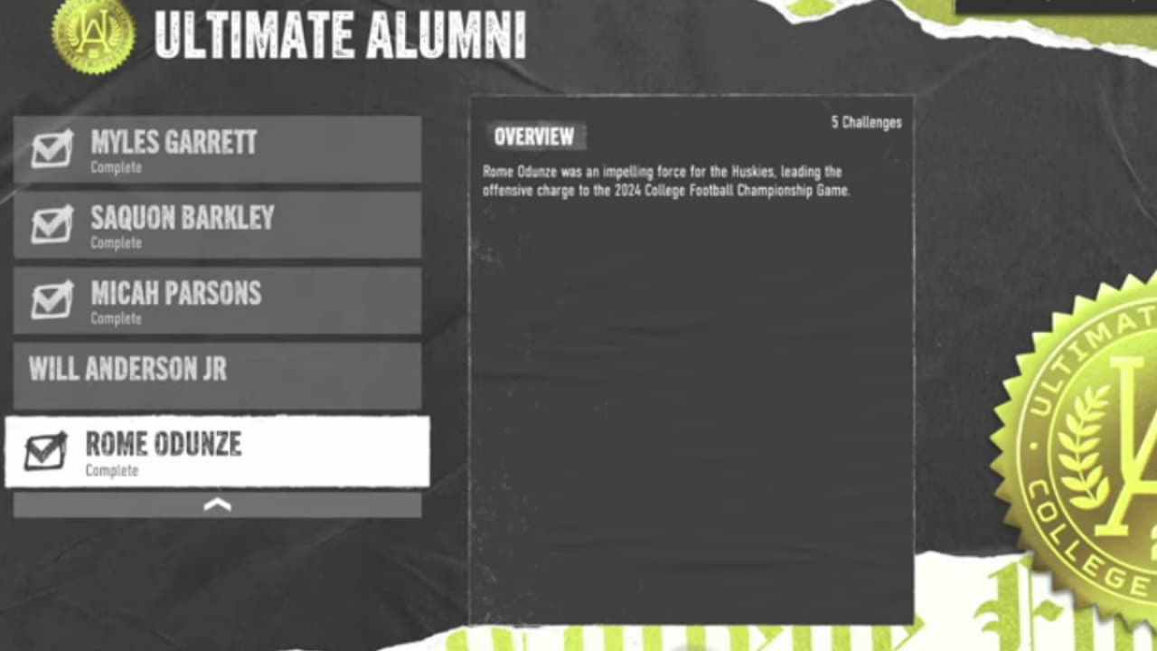 Alumni Challenges College Football 25